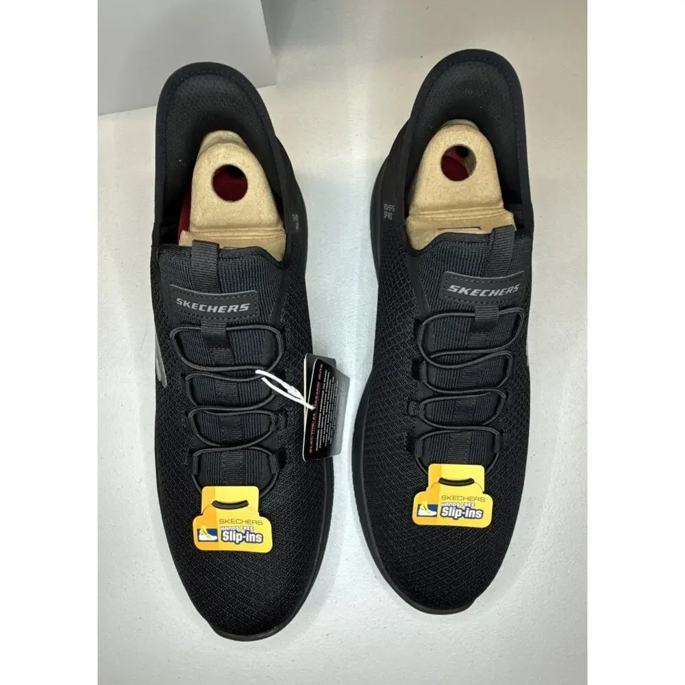 Skechers Men’s Slip-ins Work Shoes Black Slip Resistant Sneaker Size 12